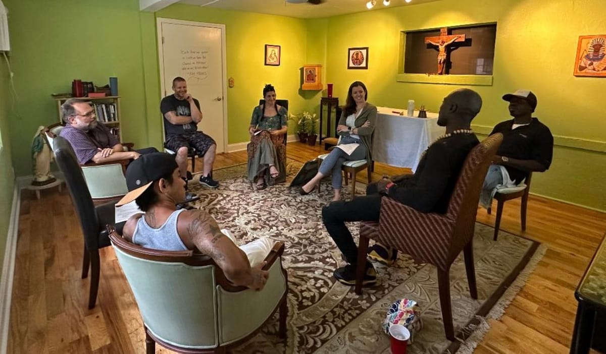 Individuals sitting in a room